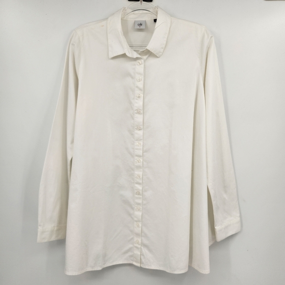 CAbi Its A Wrap Long Sleeve Button Front Shirt Womens Size Medium White - Picture 1 of 8